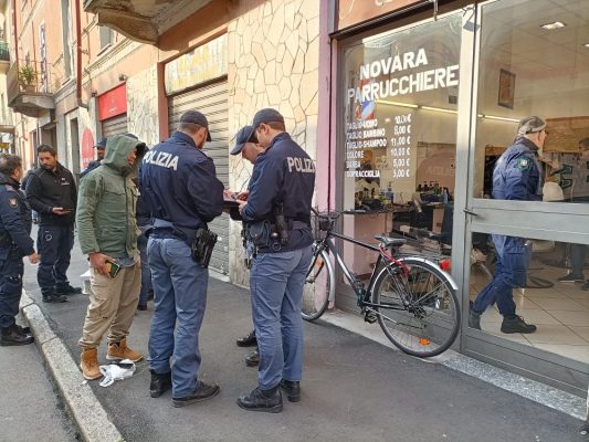 controlli sanzioni Polizia centro Novara
